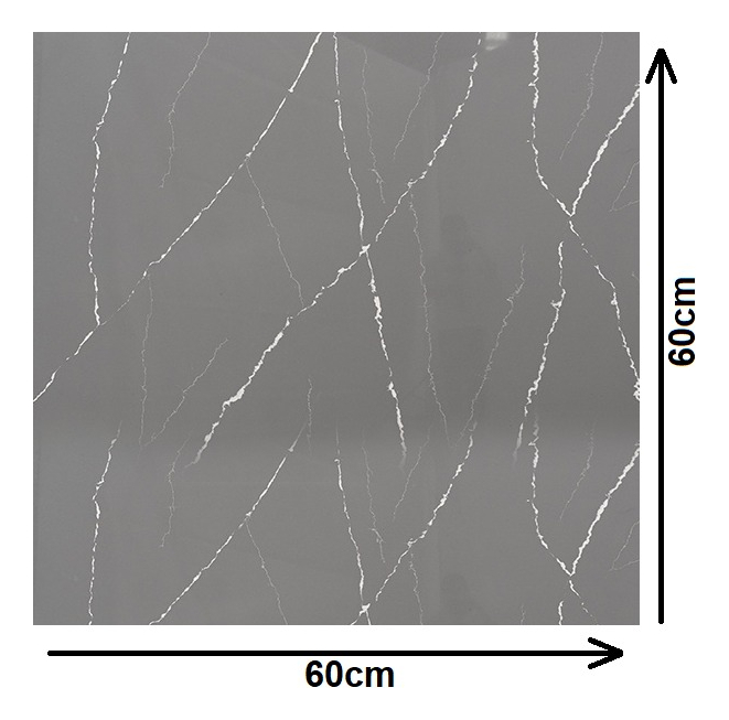 Placa Adhesiva X10 Pared Imitación Marmol Gris 60x60 - Imagen 3