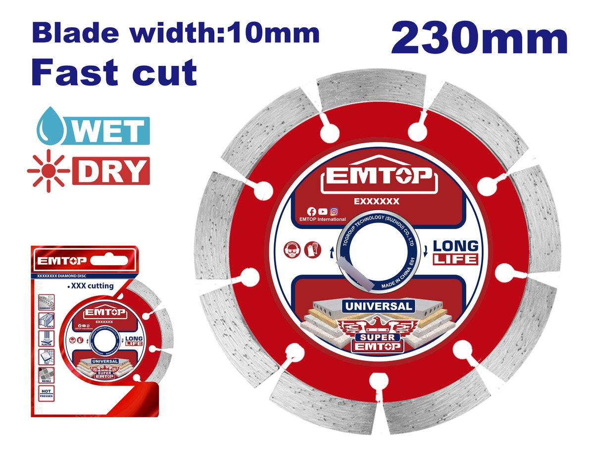 Disco Segmentado 9 230mm Emtop Eddc012302 - Imagen 2