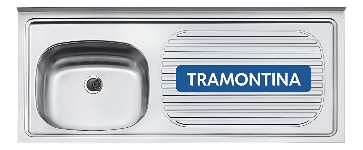 Pileta Acero Inoxidable Mesada Bacha Tramontina Izquierda