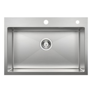 Pileta Simple Cuadrada Cocina Satinada Acero Inoxidable