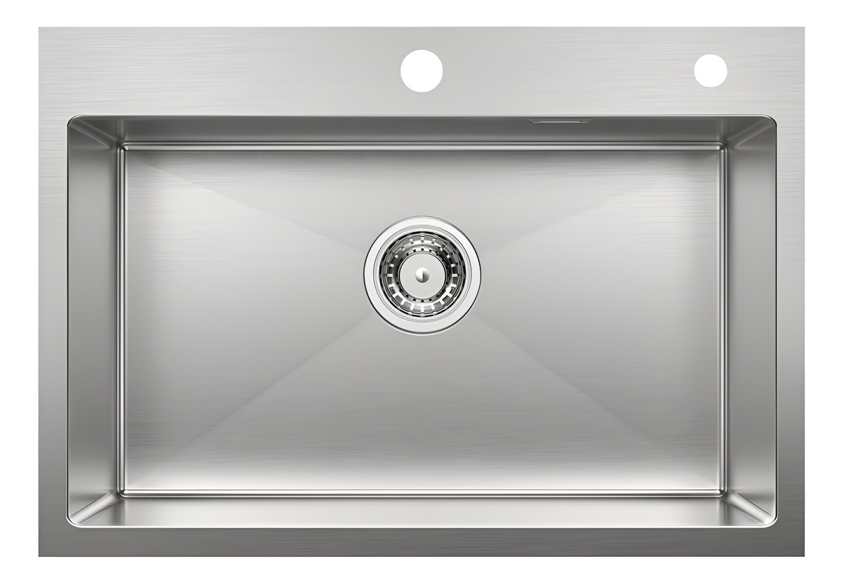 Pileta Simple Cuadrada Cocina Satinada Acero Inoxidable