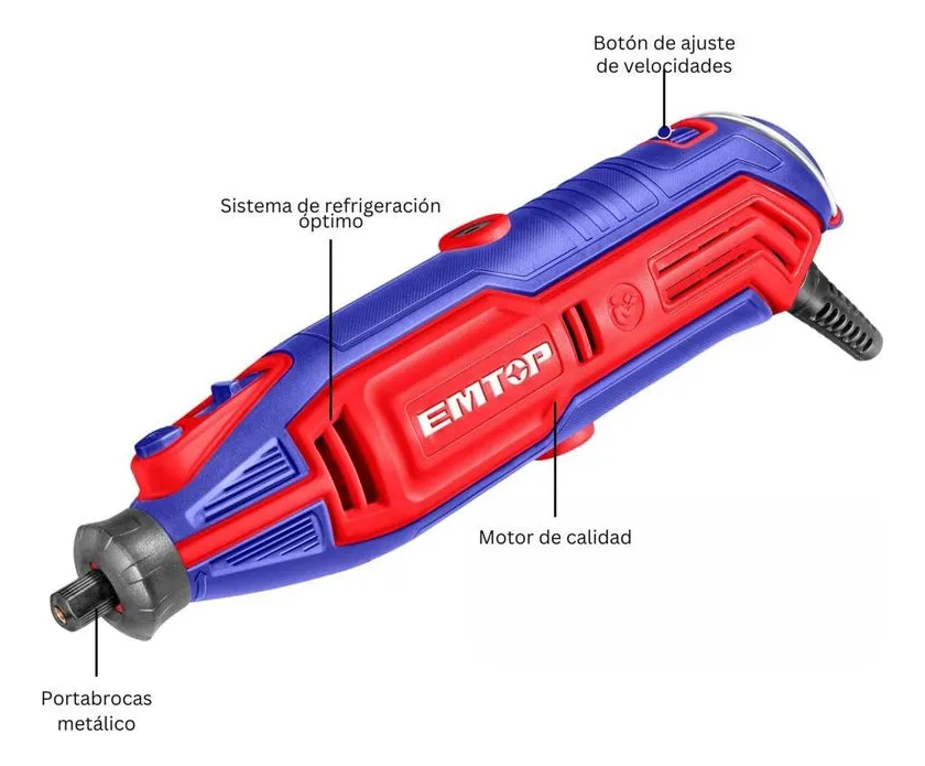 Mini Torno 130w Velocidad Variable Emtop Emgk1301 - Imagen 2