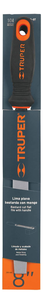 Lima Plana Bastarda Con Mango 8 Pulgadas Truper Lpb-8t