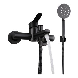 Monocomando Griferia Ducha Bañera Negro Acero Inox Rimontti