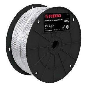 Cable Acero Galva 1/4 7*19 Rollo Fiero Cab-1/4f
