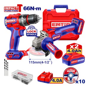 Kit Combo Taladro Percutor 66nm + Amoladora 115 Mm Brushless