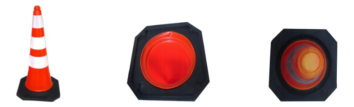 Cono Reflectivo Naranja Con Base De Pvc 75cm 38x38cm 2,5kg - Imagen 3