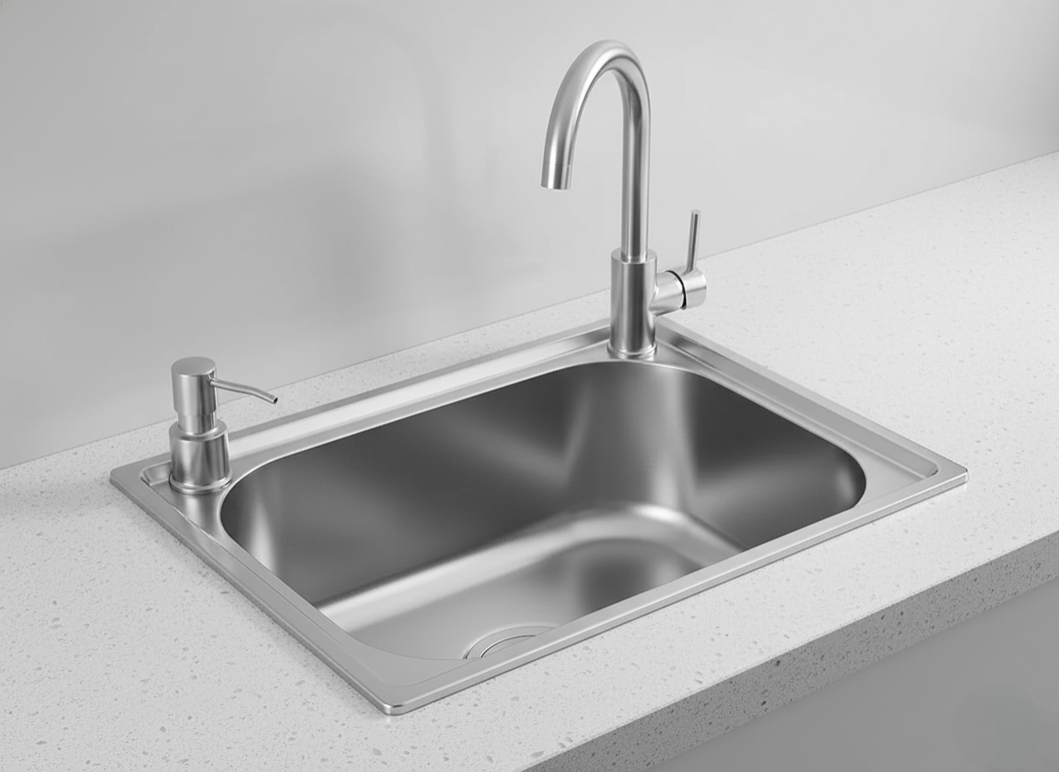 Pileta Simple Acero Inoxidable Bacha De Sobreponer Cocina - Imagen 2