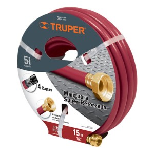 Manguera 4capas 1/2 Bronce. Truper Man-15x12x X Rol 15m