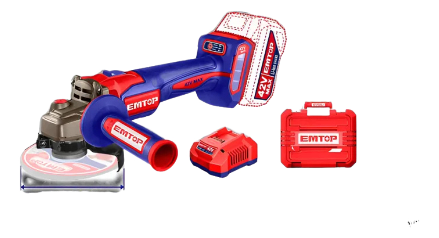Amoladora A Bateria 42v C/ 2 Baterias 115mm Emtop Elag108112