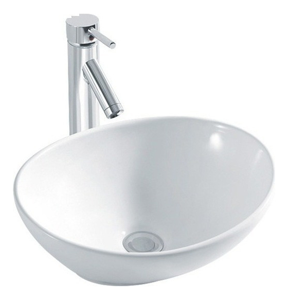 Bacha De Loza De Apoyo Pileta Oval Baño Sola B.olimpia - Imagen 2