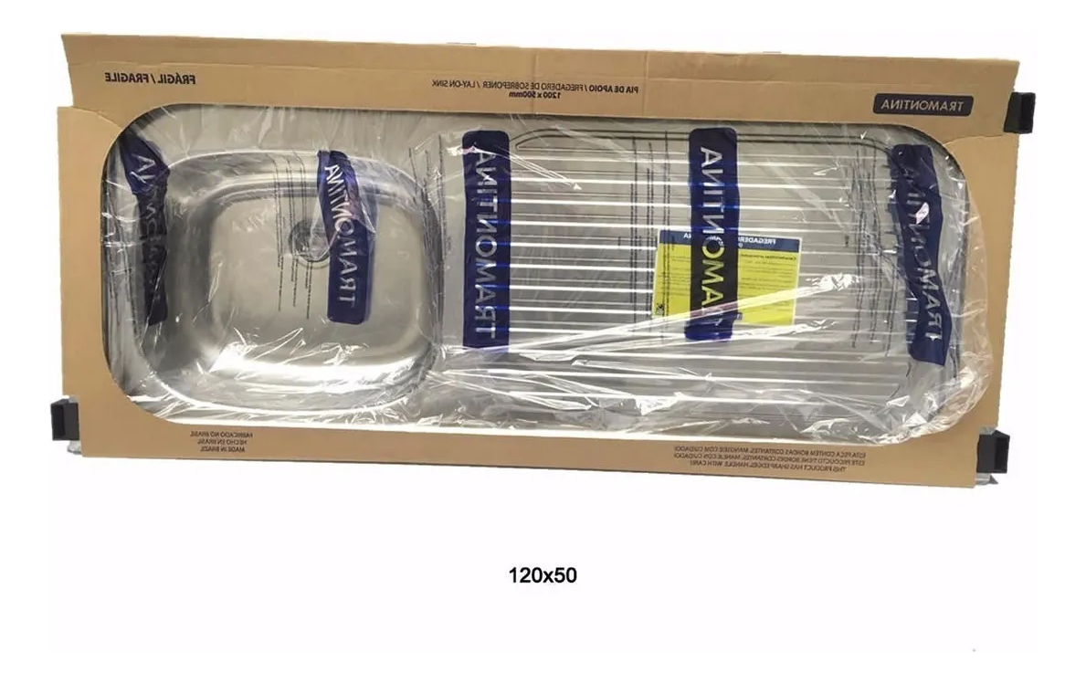 Pileta Acero Inoxidable Mesada Bacha Tramontina Izquierda - Imagen 5