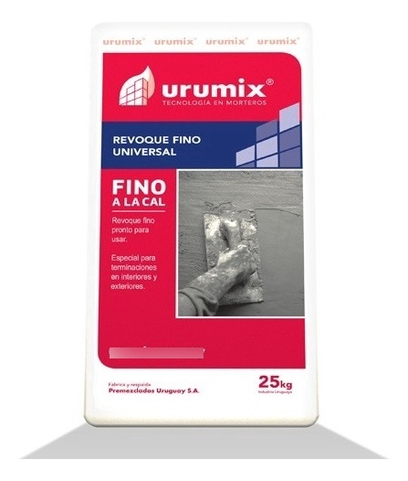 Revoque Fino A La Cal Urumix 25kg Mezcla Pronta B.oli - Imagen 3