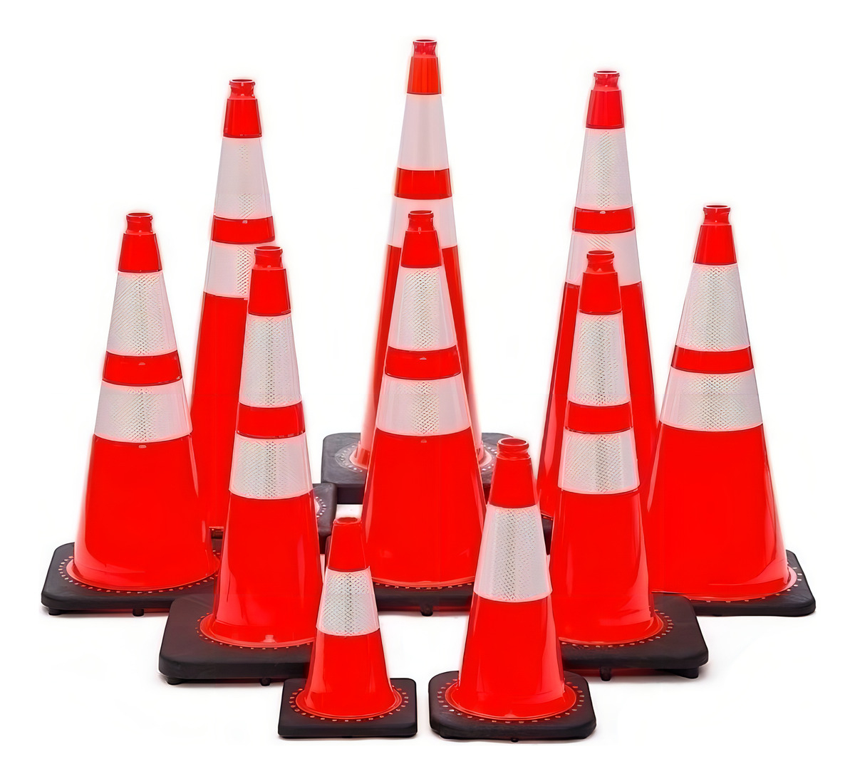 Cono Reflectivo Naranja Con Base De Pvc 75cm 38x38cm 2,5kg - Imagen 2