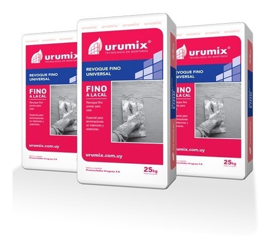 Revoque Fino A La Cal Urumix 25kg Mezcla Pronta B.oli - Imagen 2