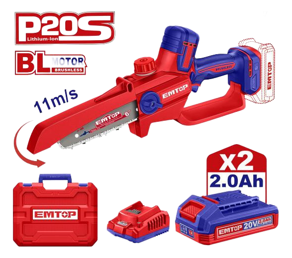 Minisierra 2 Baterias Inalámbrica Emtop Elga20662 - Imagen 2