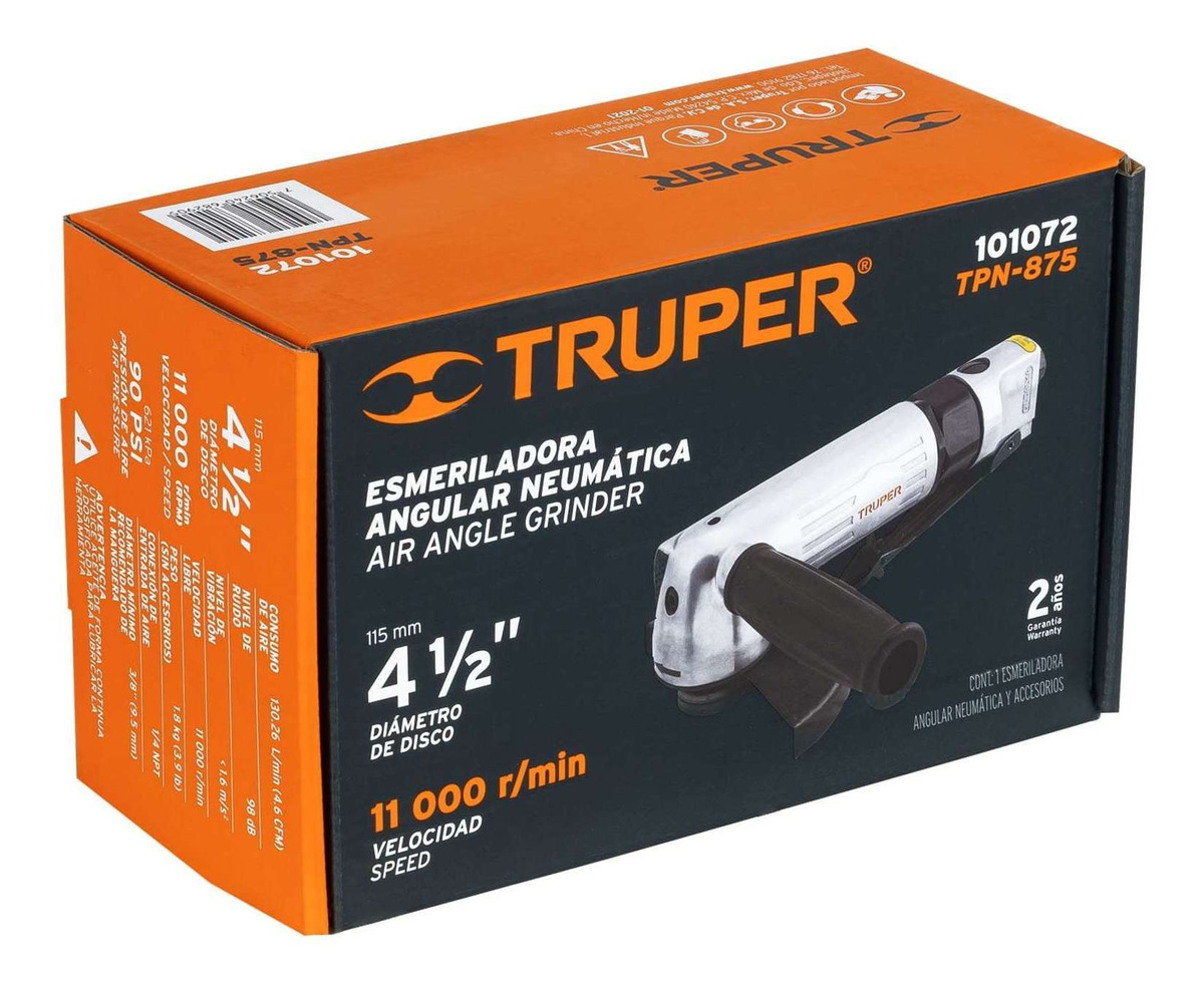 Amoladora Neuamtica Profesional 4-1/2'' Truper Color Gris - Imagen 2