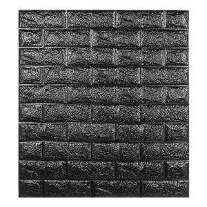 Placa Autoadhesiva X20 Pared Ladrillo Negro 70x77