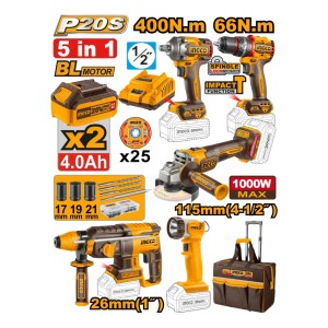 Kit De 5 Herramientas Inalambricas Ingco Ckli2059