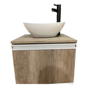 Mueble Aereo Baño Completo Bacha Con Monocomando Negro Y Acc