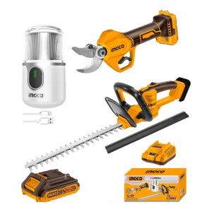 Combo Tijera De Poda A Bateria Brushless + Cortacerco Ingco