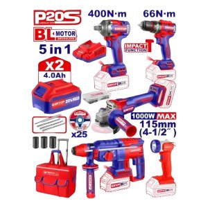 Combo De Herramientas 20v Brushless 5 En 1 Emtop Eckl2059