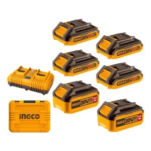 Set X 6 Baterias + Cargador Doble + Valija Ingco