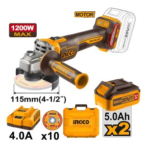 Amoladora 4 1/2 1200w Bat Y Carg Valija Ingco Cagli2211532