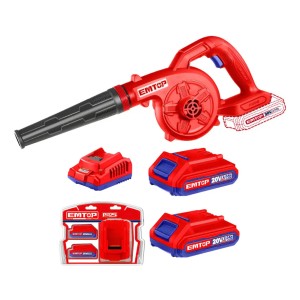 Sopladora A Bateria 20v Emtop + Set 2 Baterias 2ah +cargador