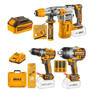 Kit Rotomartillo+taladro Atorn + Llave Impacto 3/4 Ingco