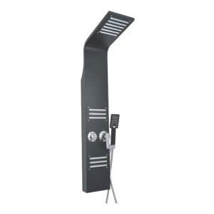 Panel De Ducha Acero Inoxidable Negro Rimontti 1.50x0.18mt Mate