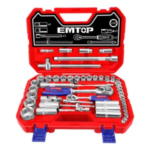 Juego De 51 Pcs Tbuos 1/2 1/4 Y Adaptadores Emtop Eskt42511