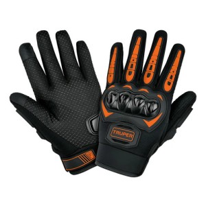 Guante Con Protección Para Motociclista, M, Truper Color Negro Talla M