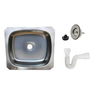 Pileta Cocina Acero Inoxidable Embutir Con Sifón Y Válvula
