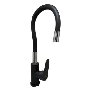 Monocomando Mesada Pico Flexible Negro Mate Wico Rimontti