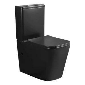 Inodoro Water Baño Con Mochila Negro Mate Modelo Aruba