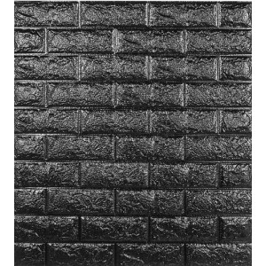 Placa Autoadhesiva X10 Pared Ladrillo Negra 70x77