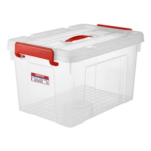 Contenedor Plastico Apilable 47 Lts Transparente Emtop