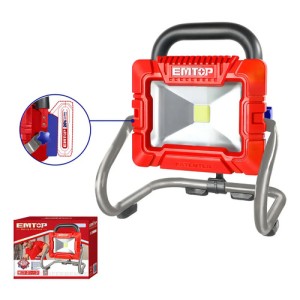 Lampara Trabajo Foco Led Bateria 20v 20w S/bat Emtop Blanco