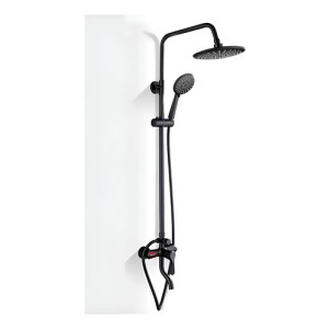 Barral Exterior Ducha Con Monocomando Rimontti Negro Mate