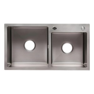 Pileta Doble Cuadrada Cocina Satinada Acero Inoxidable