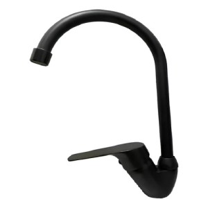 Monocomando Mesada Pico Alto Negro Mate Wico Rimontti