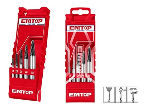 Set Extractor De Tornillos Emtop 5 Piezas Eses1008 - Imagen 4