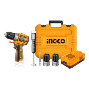 Taladro Compacto Brushless Ingco + Mixer Inalámbrico Naranja