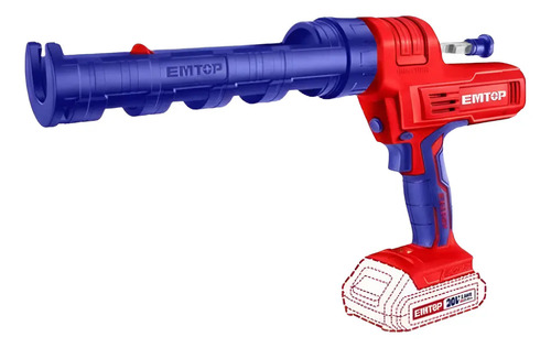 Pistola Aplicadora De Silicona Emtop Elcg2001 20v S/ Bateria
