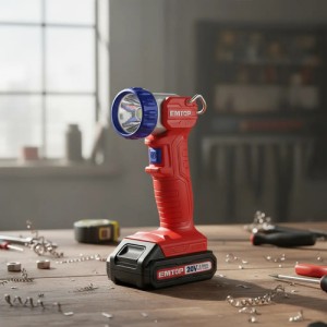Linterna Profesional A Bateria S/bat Emtop Elwl2038 20v 270 Lumens Rojo