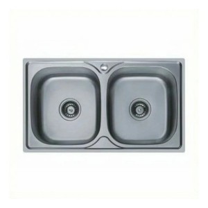 Pileta Doble Acero Inox Vindex Con Válvulas Y Sifon
