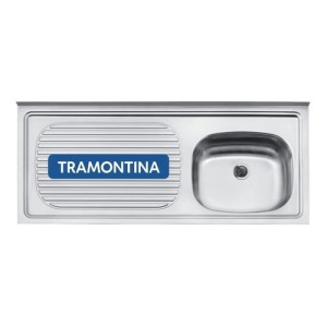 Pileta Acero Inoxidable Mesada Pia Bacha Tramontina Derecha