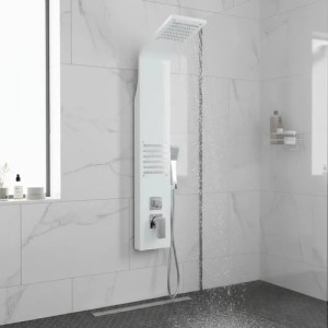 Panel De Ducha Acero Inoxidable Blanco Rimontti 1.50x0.18mt