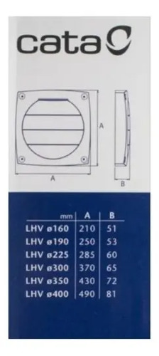 Persiana Antiretorno Para Extractor Cata Lhv 300 - Imagen 2